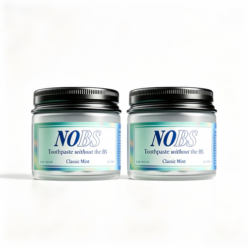 NOBS (No Bad Stuff) Toothpaste Tablets - Nano Hydroxyapatite, Fluoride & Plastic Free, Eco & Travel Friendly - Remineralize with NHA.  2-pack